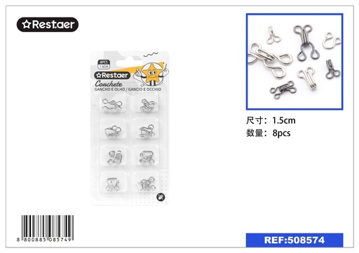 [508574] Gancho para costura tamaño 8 8 pcs - Accesorios de costura y confección