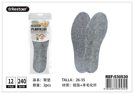 [530530] Plantillas de fieltro de lana gris (para niños) - Accesorios de costura