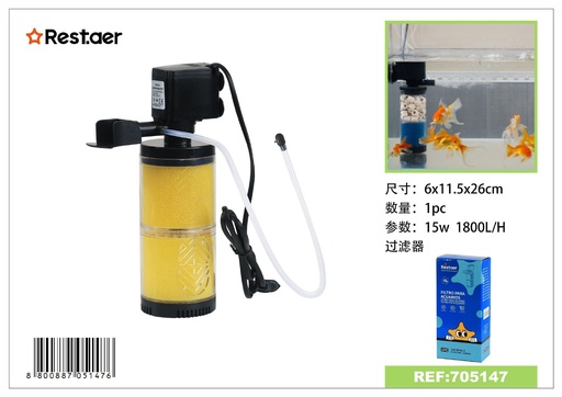 [705147] Filtro de 15W 1800L/H para acuarios - Sistema de filtración de alta capacidad