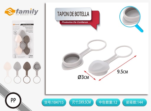 [317104715] Tapo de botella de plástico en forma de corazón 9 cm 6 PZ - Artículos de cocina
