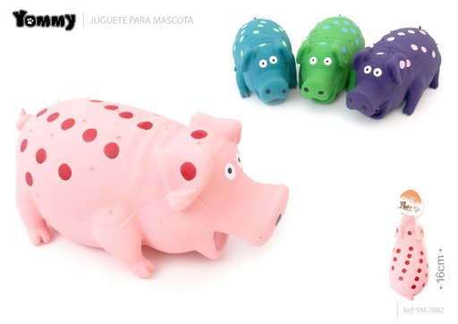 [YM7882] Juguete de látex en forma de cerdo para mascotas 16 cm - Juguete resistentes para perros