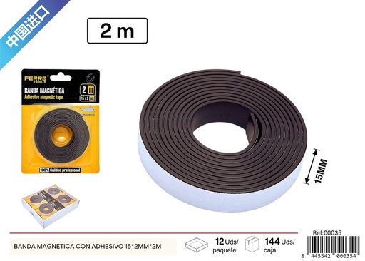 [00035]  Banda magnética con adhesivo de 15 x 2 mm x 2 m - Accesorios de ferretería