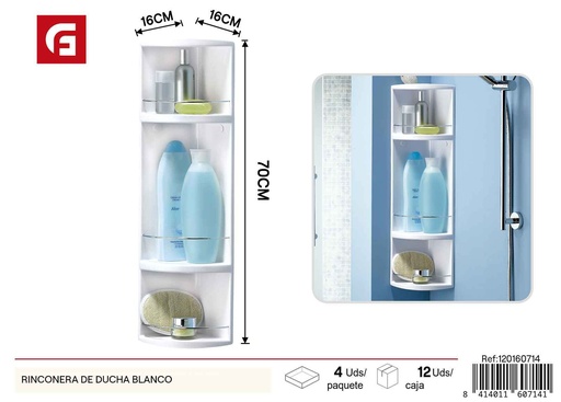 [120160714] Rinconera de ducha blanco - Estanterías y organización de baño