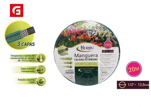 [190365451] Manguera calidad básica 20m D1/2 - Accesorios de jardín y mangueras