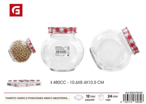 [A003395] Tarrito de vidrio 480CC Mediterráneo - Cristalería
