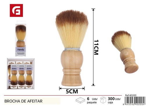 [40200] Brocha de afeitar con mango de madera - productos de cuidado personal