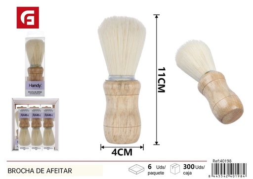 [40198] Brocha de afeitar con mango de madera - Productos de cuidado personal