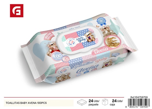 [104759759] TOALLITAS BABY AVENA 100PCS - Productos de cuidado personal