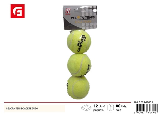 [187769016] Pelota de tenis cadete 3 unidades - Juguetes deportivos