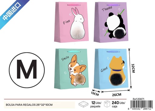 [20871] Bolsa para regalos en diseño de dibujos animados (26x32x10 cm) - Regalos y envoltorios