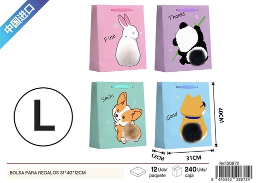 [20872] Bolsa para regalos en diseño de dibujos animados (31x40x12 cm) - Regalos y envoltorios