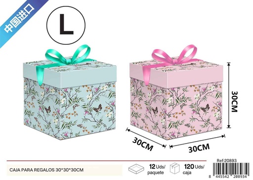 [20893] Caja para regalos con impresión plana grande 30*30*30cm - Cajas de regalo