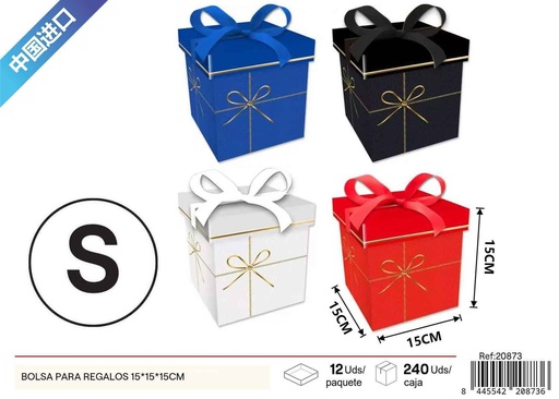 [20873] Bolsa para regalos con impresión en oro en 4 lados tamaño pequeño 15*15*15cm - Cajas de regalo