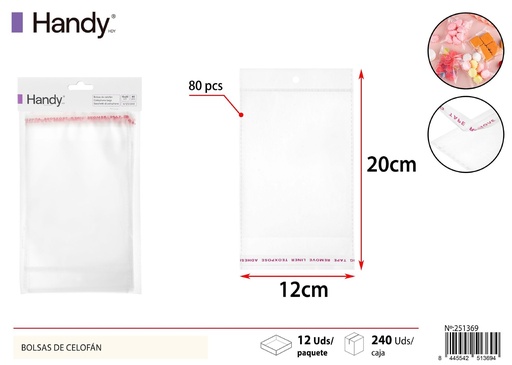 [51369] Bolsita OPP con agujero de avión 12*20 4 mil 80 pcs - Embalaje para alimentos