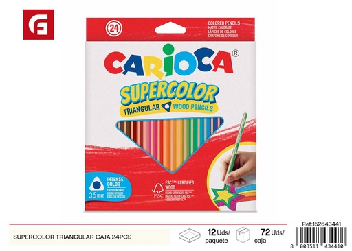 [152643441] Caja de ceras triangulares Supercolor 24 pcs - Material escolar