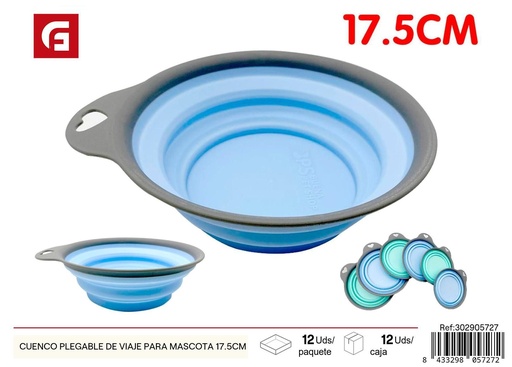 [302905727] Cuenco plegable de viaje para mascota 17.5cm - Comederos y accesorios para mascotas