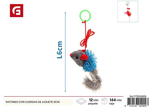 [171004909] Juguete para mascotas - Ratones con cuerdas de juguete 6CM