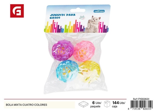 [171002631] Juguete para mascotas bola mixta de cuatro colores - Juguetes para gatos