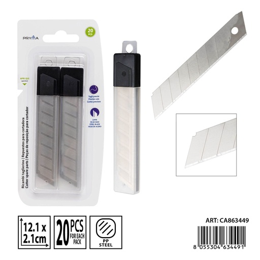 [0235924] Recambios para cortador - 121x21mm - 20 piezas