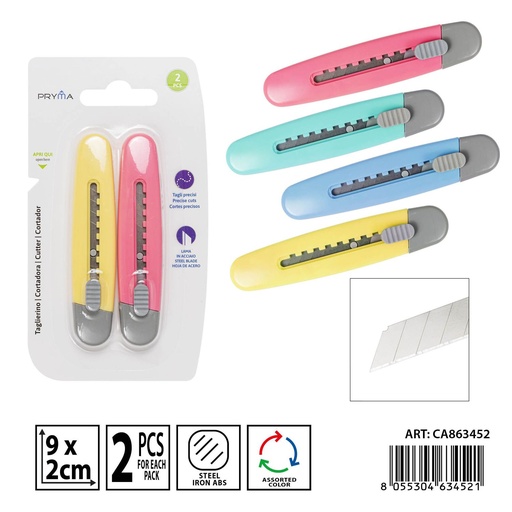 [0235927] Cortador de 90x20 mm 2 piezas - Materiales de papelería