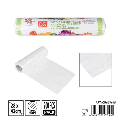 [0236814] Rollo de bolsas de congelador 28x42 cm 200 piezas - Accesorios de cocina desechables