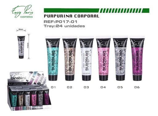 [P017-01] Purpurina en gel 24/u - Cosméticos