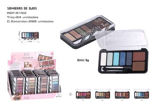 [S153-01] Sombra de ojos con 2 colores para cejas 24/U - Cosméticos