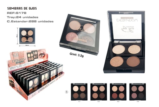[S178-01] Paleta de sombra de ojos 24 unidades - Cosméticos y maquillaje