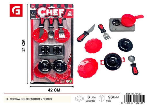 [187764211] Juguete de cocina en colores rojo y negro - Juguetes de cocina