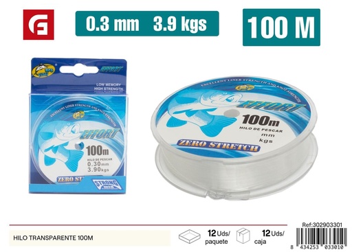 [302903301] Hilo transparente 100m - Productos para mascotas y acuarios