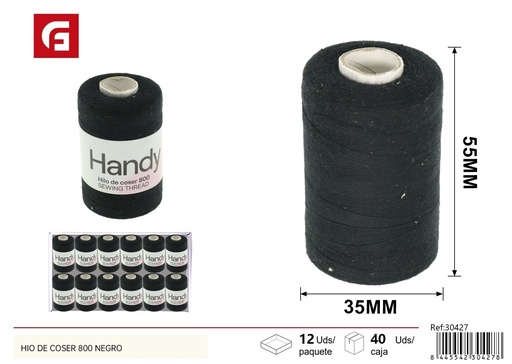 [30427] Hilo de coser negro 800 yardas - Accesorios de costura