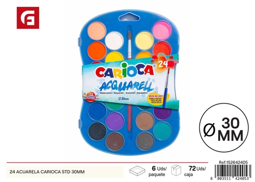 [A004003] Acuarela carioca estándar 24 piezas 30 mm - Materiales de arte