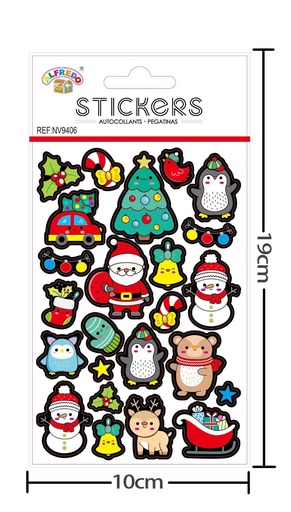[NV9406] Stickers de Navidad 10x19 cm - Pegatinas navideñas