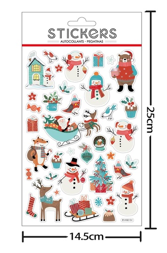 [NV9447] Stickers de Decoración Navideña 14.5X25CM - Accesorios decorativos para Navidad
