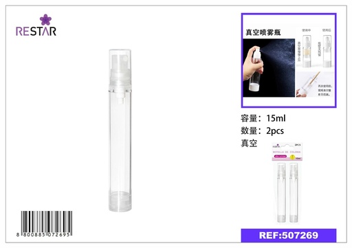 [507269] Botella de vacío pulverizadora 15ML 2PCS