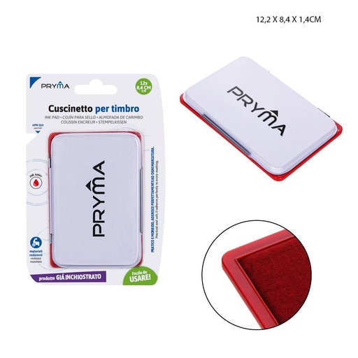 [0209872] Cojín de sellos rojo 12.2x8.4x1.4 cm 64g - Accesorios de oficina y sellado