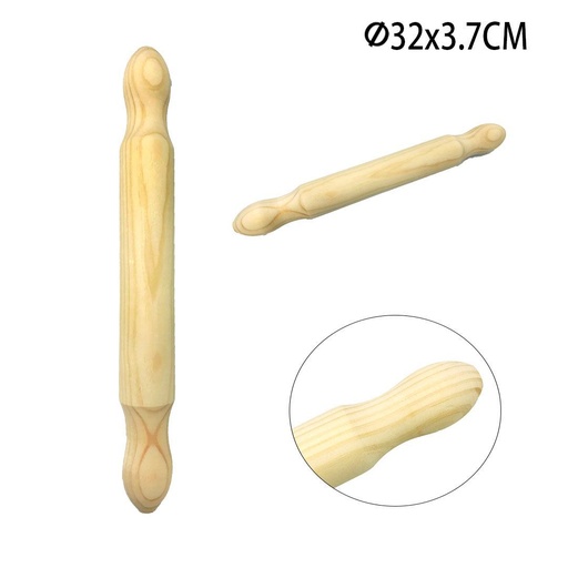 [A000021] Rodillo de madera 32X3.7 - Accesorios de cocina