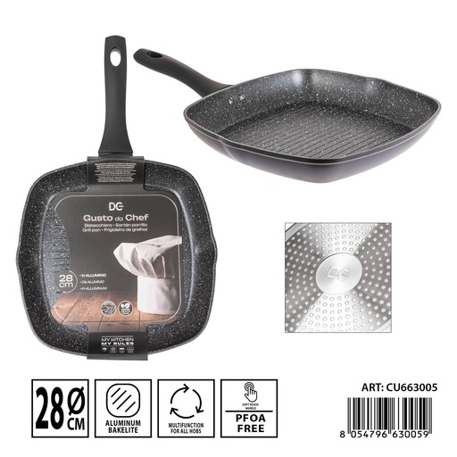 [0237975] Sartén grill inducción chef 28 cm - Utensilios de cocina