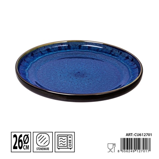 [0235919] Plato llano azul oscuro 26 cm - Artículos de mesa y vajilla