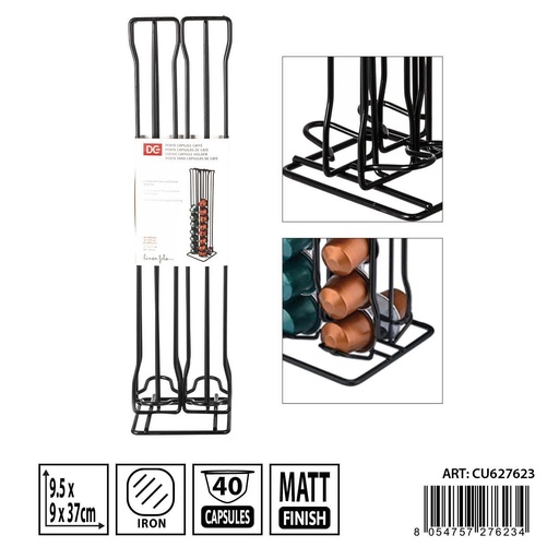 [0236494] Soporte de hierro para cápsulas de café 9.5x9x37 cm - Organización del hogar