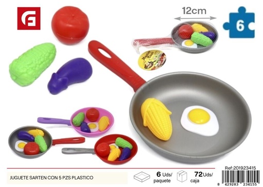 [201923415] Juguete sartén de plástico (5 piezas) - Juguetes de cocina y juegos educativos