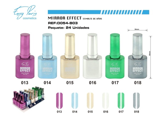 [D054-B03] Laca de uñas efecto espejo 24/U - Esmalte de uñas brillante