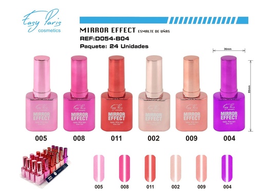 [D054-B04] Laca de uñas efecto espejo 24/U - Esmalte de uñas brillante