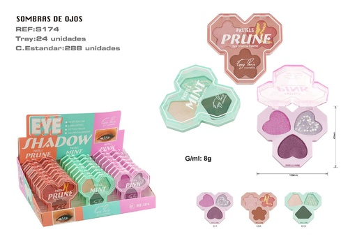 [S174-01] Paleta de sombras 24/U - Variedad de colores para ojos
