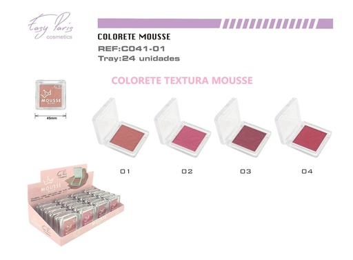 [C041-01] Colorete mousse 24/U - Rubores de textura ligera