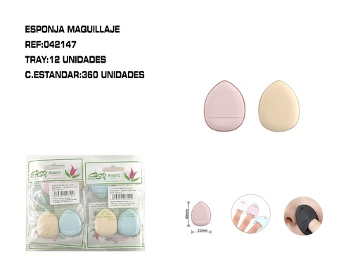 [042147] 2 mini discos de maquillaje 12/U - Esponjas para el rostro