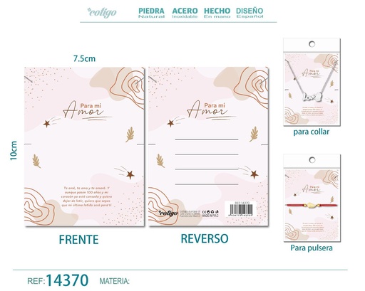 [14370] Tarjeta de felicitación para Amor - Tarjeta para joyas de regalo