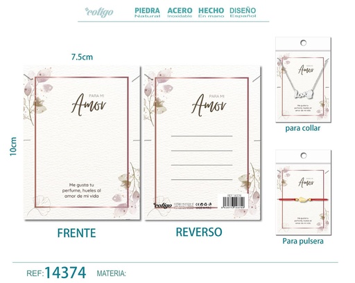 [14374] Tarjeta de felicitación para Amor - Tarjeta para joyas de regalo