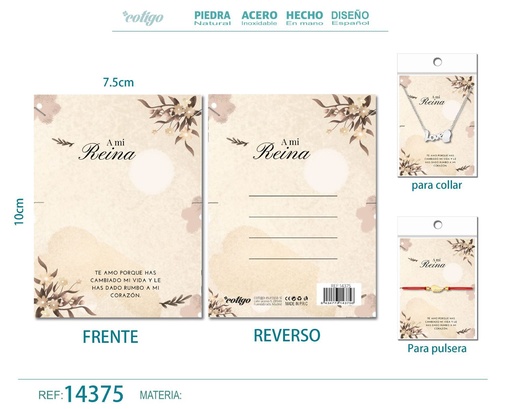 [14375] Tarjeta de felicitación para Amor - Tarjeta para joyas de regalo