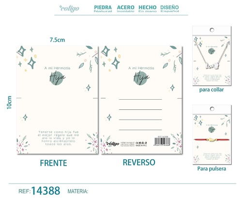 [14388] Tarjeta de felicitación para Hija - Tarjeta para joyas de regalo